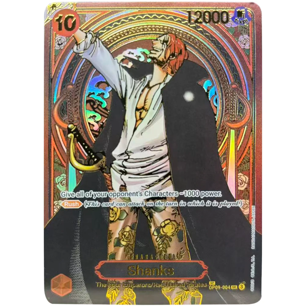 

Английская ONE PIECE Shanks Luffy Flash Card OPCG Kid Law FIVE ELDERS Самодельная классическая коллекционная карта аниме
