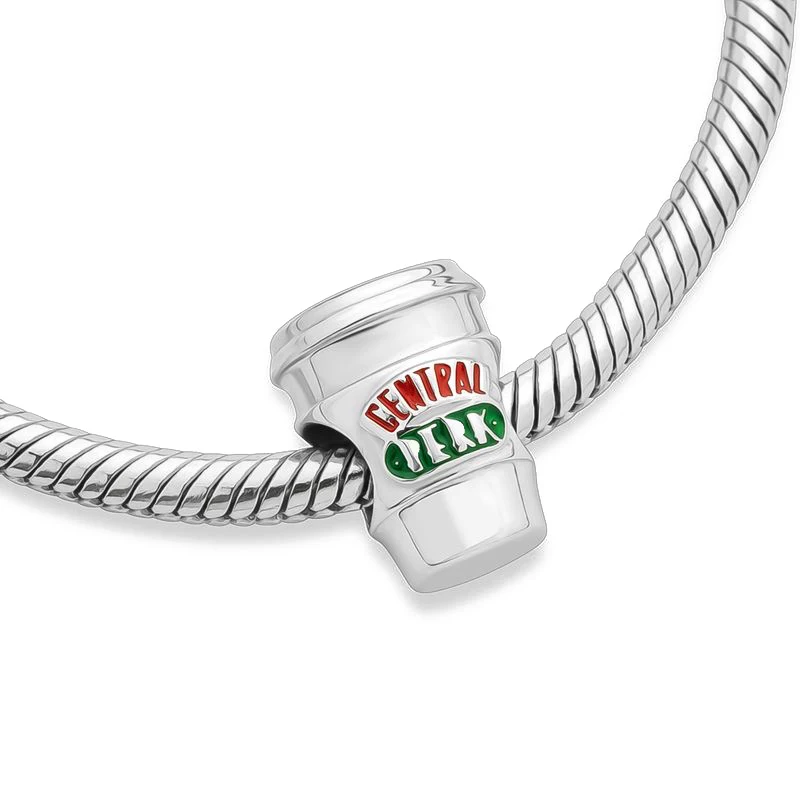 جديد 925 فضة "الأصدقاء" سلسلة الطرفية القهوة تركيا خرزة ساحرة ملائمة سوار الأصلي لتقوم بها بنفسك مجوهرات اكسسوارات