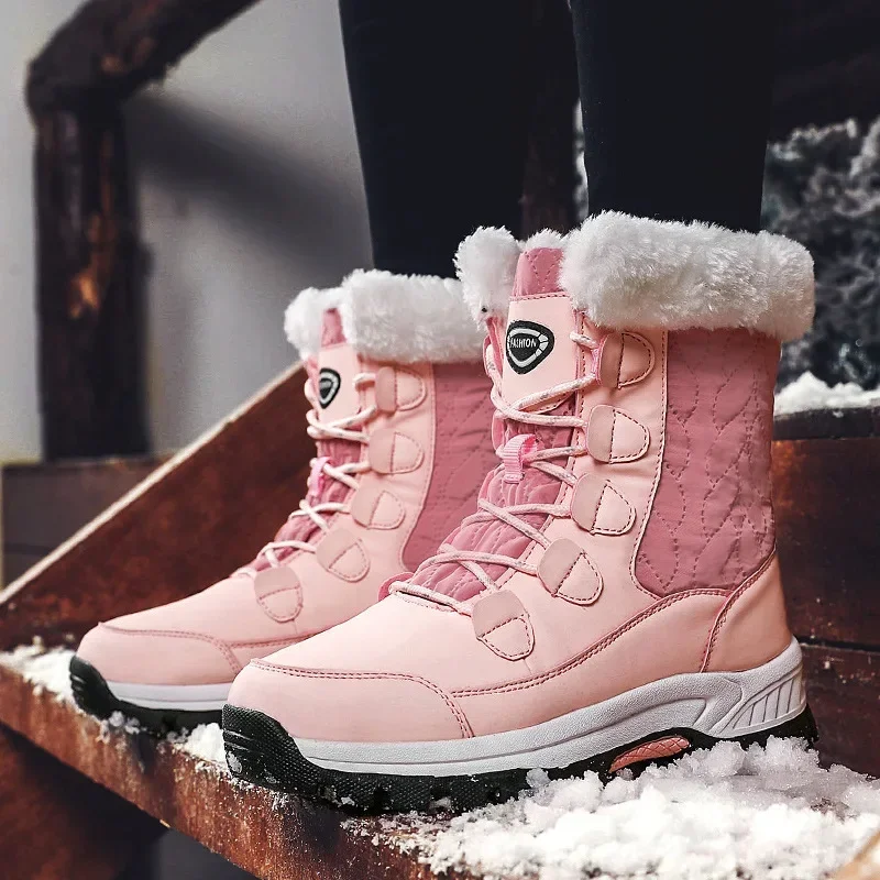 Winter New Women\'s Boots Plush Warm Women\'s Snow Boots Outdoor Non-slip Sneakers High Quality Waterproof Women Boots Botas Mujer