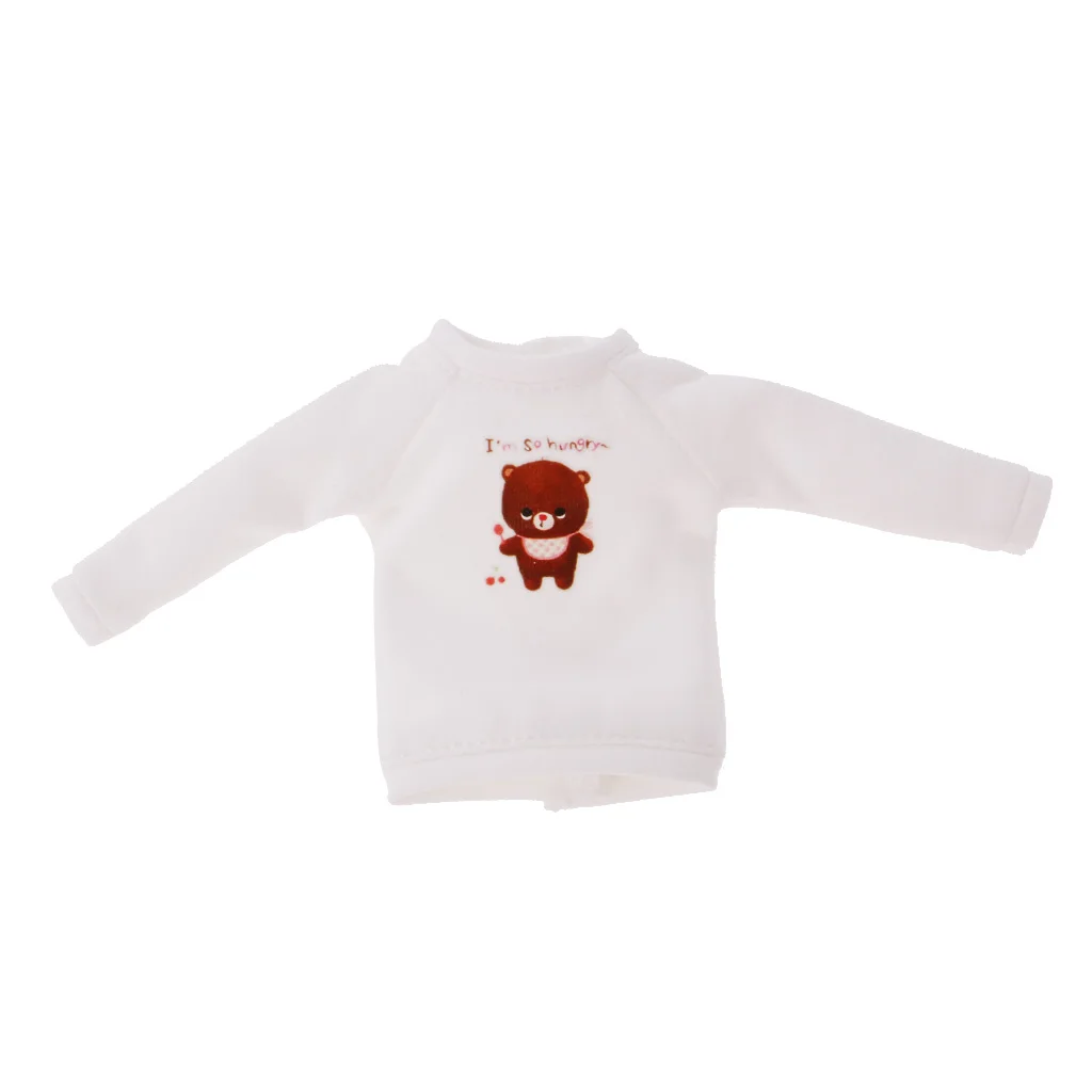 

1/6 Cute Round Neck Long Sleeve Pullover Sweatshirt for 12'' Doll Clothes