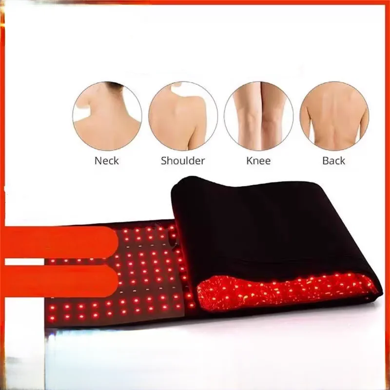 360 Red Infrared Therapy Belt Body Wrap with Heating Pad LED Beauty Device for Shoulder Joint Muscle Recovery Pain Relief