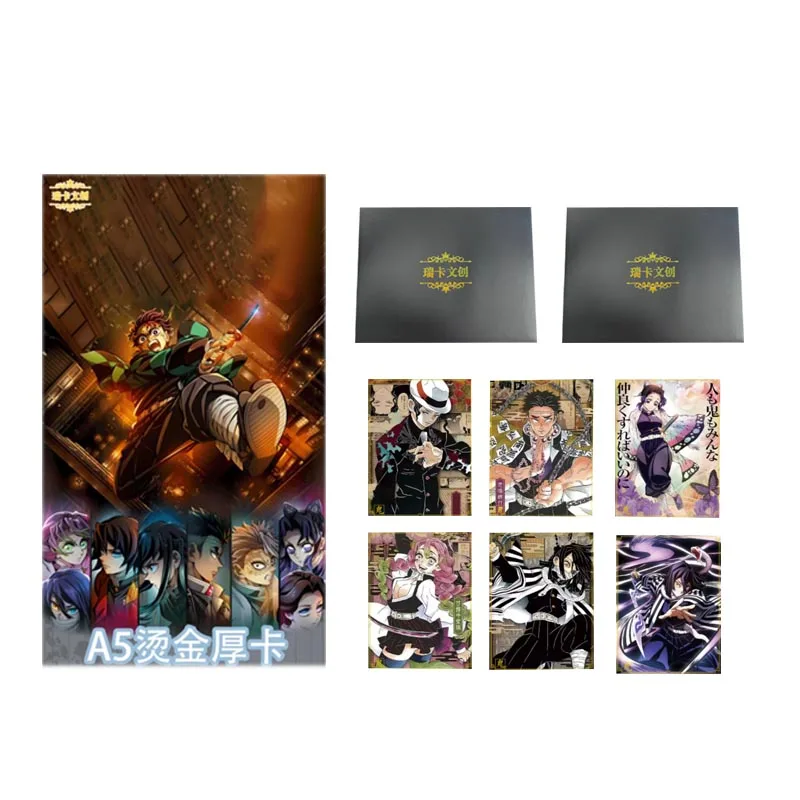 Wholesales Demon Slayer  Collection Ruika A5 Art Board Hot Stamping New Gold BorderPlaying Anime Games Trading