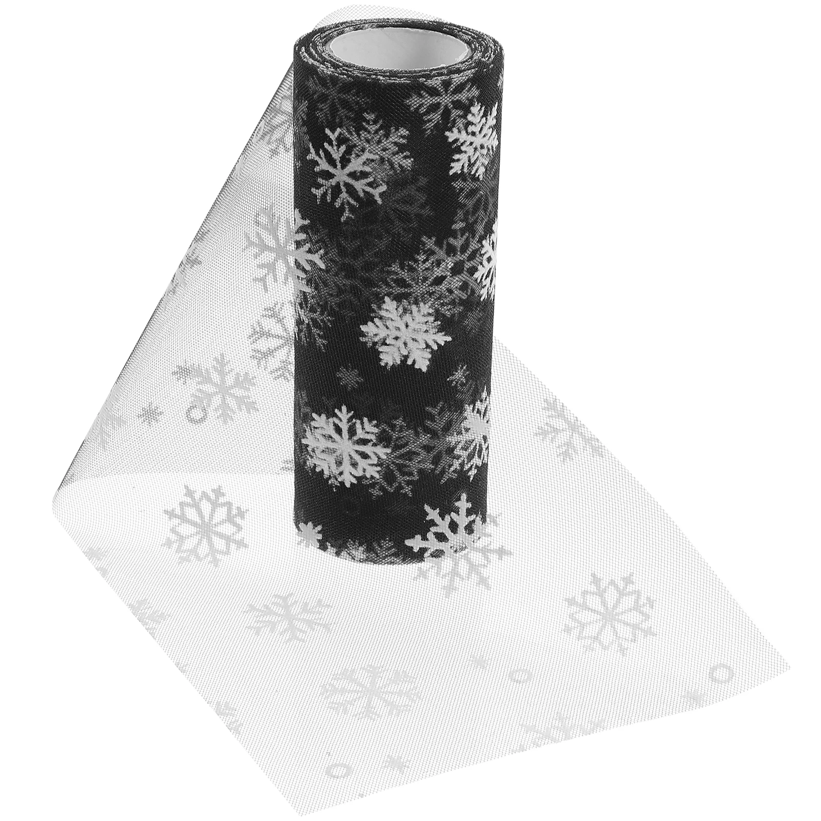 

10 Yards 15Cm Snowflake Glitter Tulle Roll Embroidered Netting For Wedding Party Decoration Diy Gift Wrapping (Black) Festive