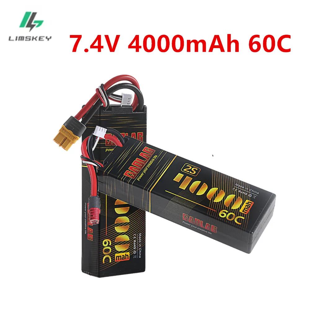 

Аккумулятор LiPo 2S 7.4В 4000мАч 60C в жестком корпусе с разъемами T-Plug, Deans, XT60 для радиоуправляемых машин, грузовиков, танков, гоночных моделей и хобби