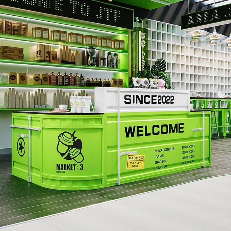 Green Stand Luxury Shop Reception Desk Information Bar Counter Conference Reception Desk Beauty Salon Recepcja Store Furniture