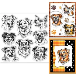 1PC Dog's Head Clear Stamps for Cards Making Silicone Clear Stamp Seals 5.91x5.91inch Transparent Stamps for DIY Scrapbooking