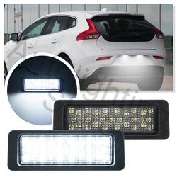 2PCS SMD 3030 LED Number License Plate Light kit Assembly For 2012 2013-2019 Volvo V40 Cross Country Volvo C30 rear Tag  Canbus