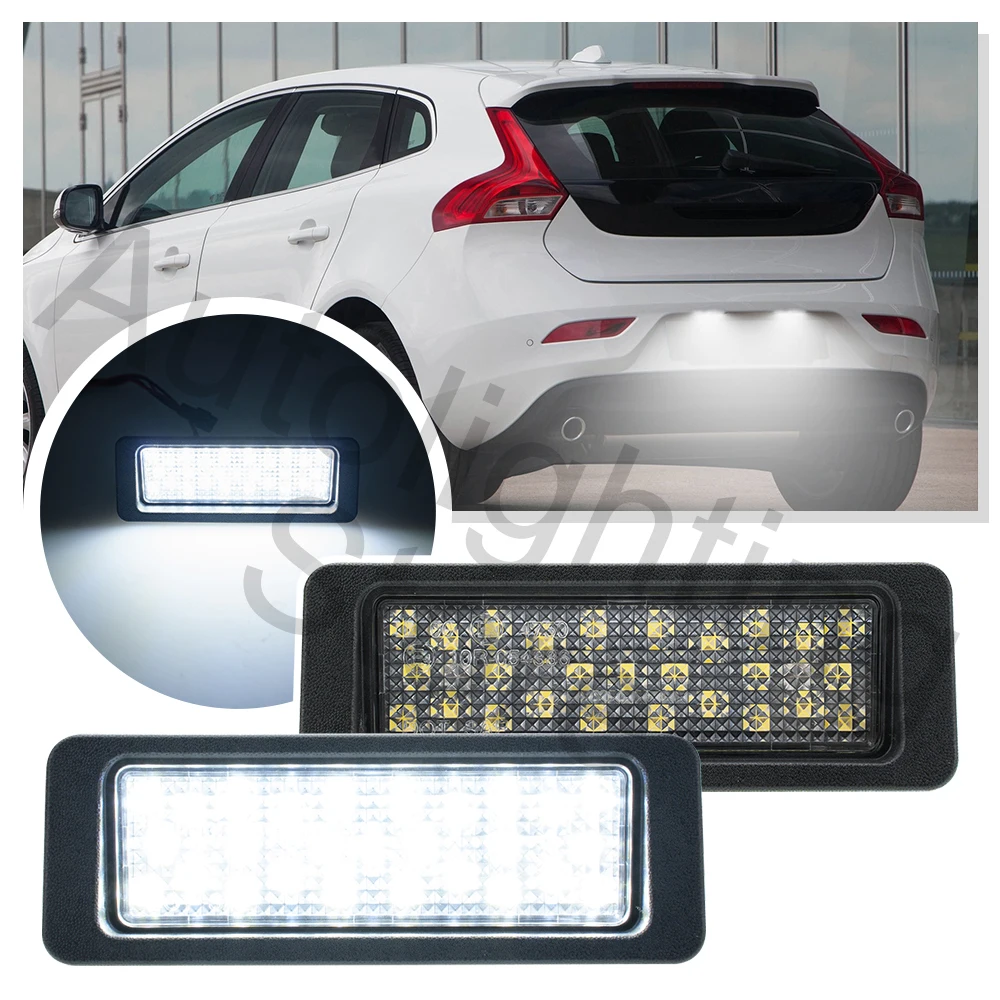 2PCS Canbus LED Number License Plate Light For 2012-2019 Volvo V40 Cross Country Volvo C30 -rear Tag Lamp