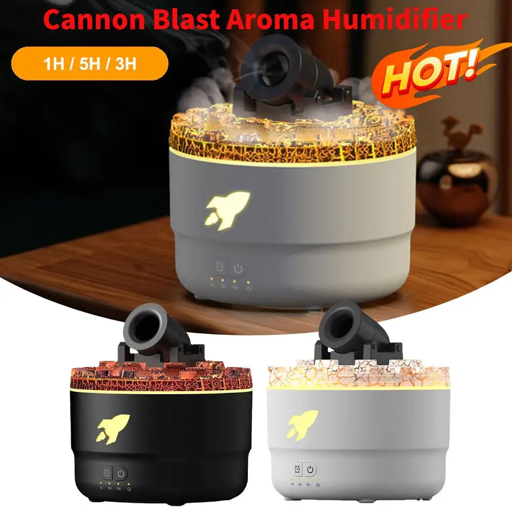 Artillery Fire Essential Oil Diffuser Aromatherapy Volcanic Crack Light Cannons Blast Humidifier Air Humidifier Aroma Humidifier