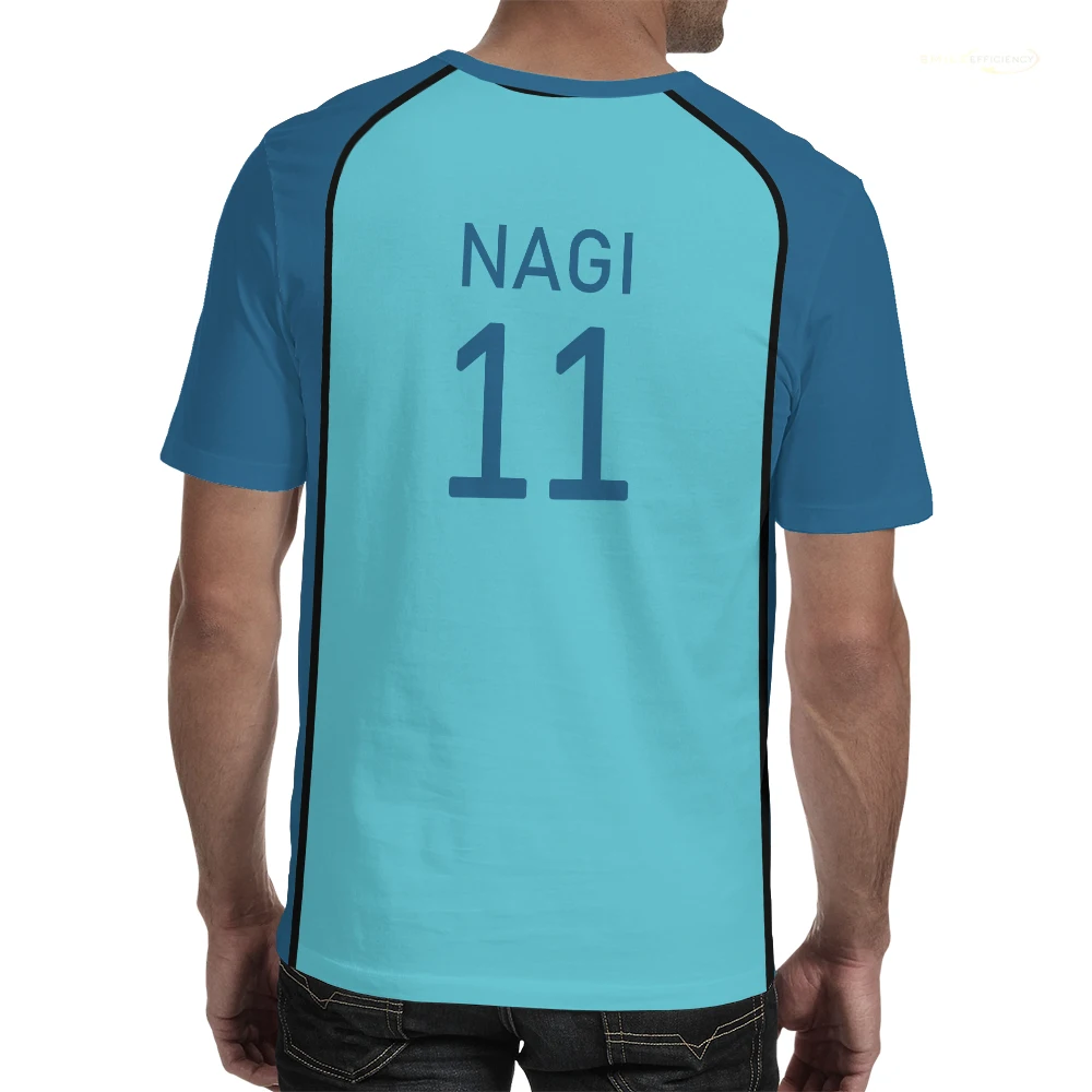 Camisetas de Jersey de fútbol con candado azul para hombre, camiseta de Manga de Harajuku Casual de verano con brillo de ciudad Cosplay Unisex