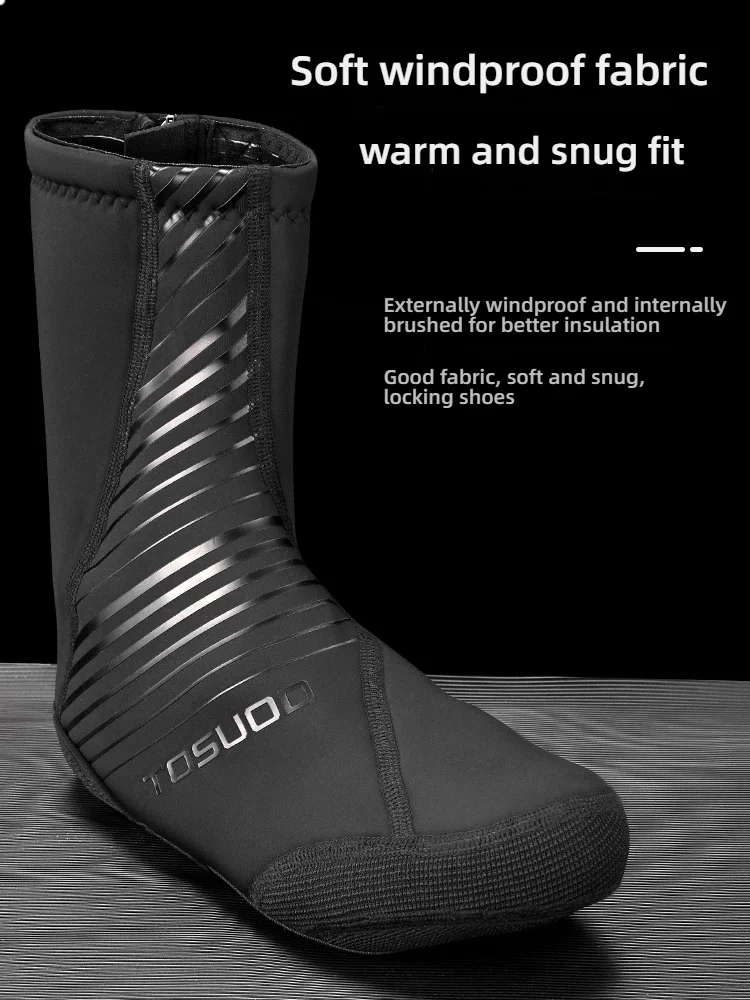 TOSUOD Winter Waterproof Cycling Shoe Cover Reflective Thermal Elastic Rainproof Bike Shoe Cover Cycling Overshoes Boot Covers
