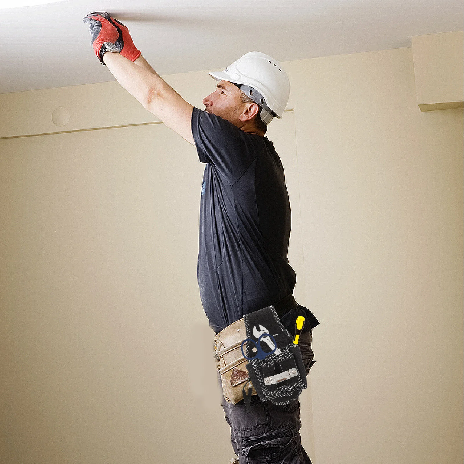 حقيبة خصر صغيرة محمولة متعددة الوظائف، منظم أدوات خفيف الوزن ومتين للرجال والنساء، حقيبة إصلاح كهربائي #4