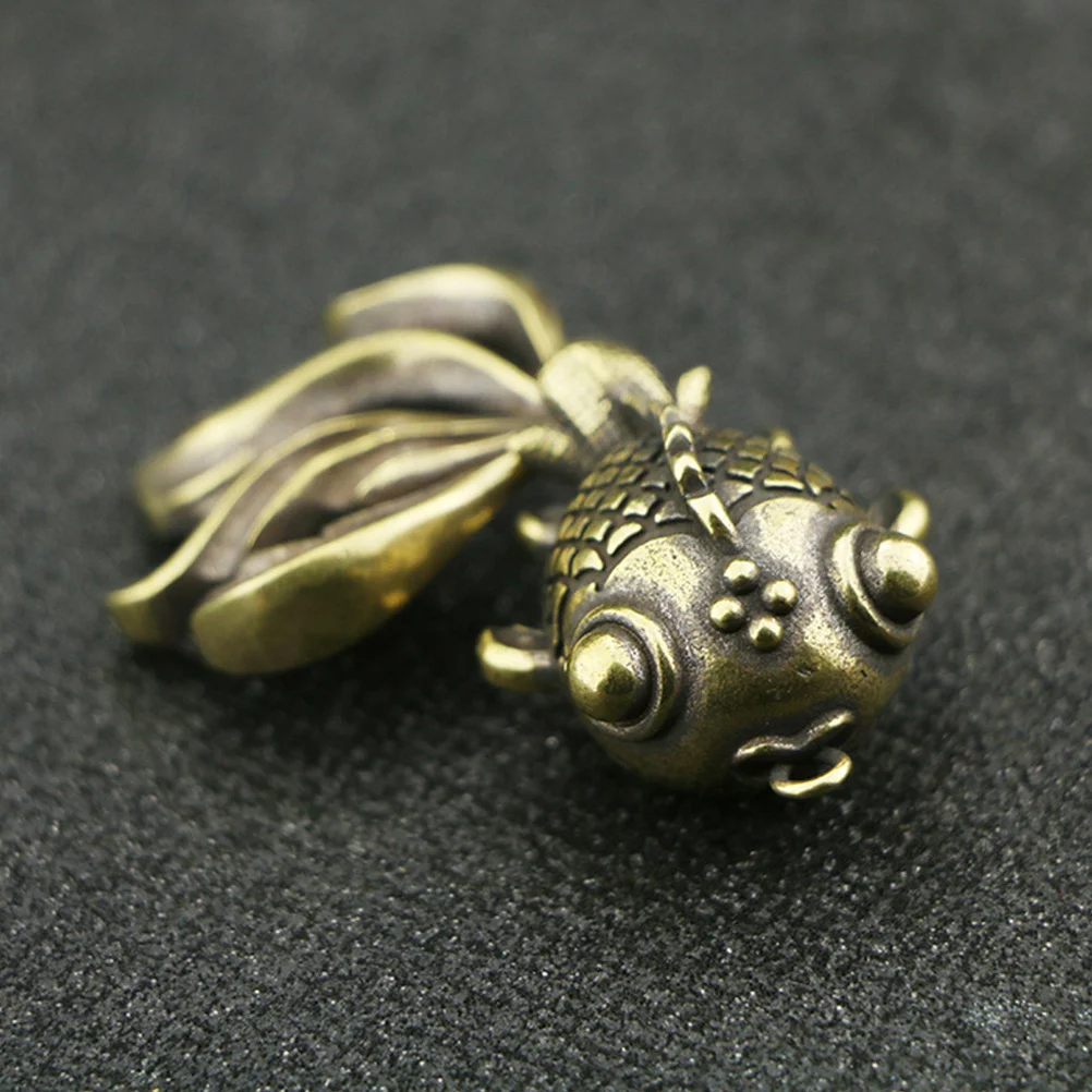 

2 Pcs Goldfish Key Accessories Brass Keychain Novel Pendant Keychains Charm Figurine Novelty Filigree Charms Cute Pendants