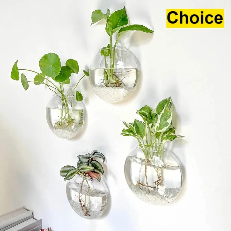 2/1 stücke Wand Hängen Anlage Terrarium Container Vermehrung Station Wand-Montiert Blume Vasen Air Plant Terrarium Hause decor