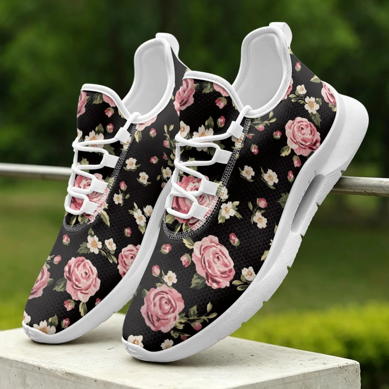 XIXIRIMIDO Lace-up Casual Shoes Mens Sneakers Comfortable Mesh Breathable Walking Shoes Women's Lightweight Sneaker Sport Rose