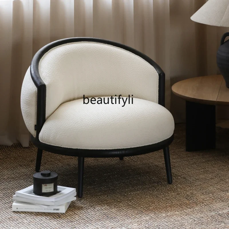 

French Retro Chic Style Modern Minimalist Living Room Fabric Craft Leisure Chair
