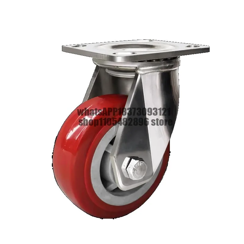 304 stainless steel caster universal wheel, heavy duty polyurethane rust-proof and wear-resistant PU wheel