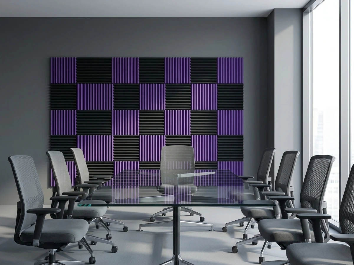 96 Pack Sound Proof Foam Panels for Walls, 1 X 12 X 12 Inches Acoustic Foam Panels, High Density Acoustic Panels Sound Absorbing, Noise Cancelling Studio Wedges（Black and purple）