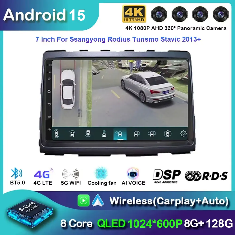 

For Ssangyong Rodius Turismo Stavic 2013+ Radio Carplay Car Multimedia Player Intelligent System Android 15 Auto Navigation GPS