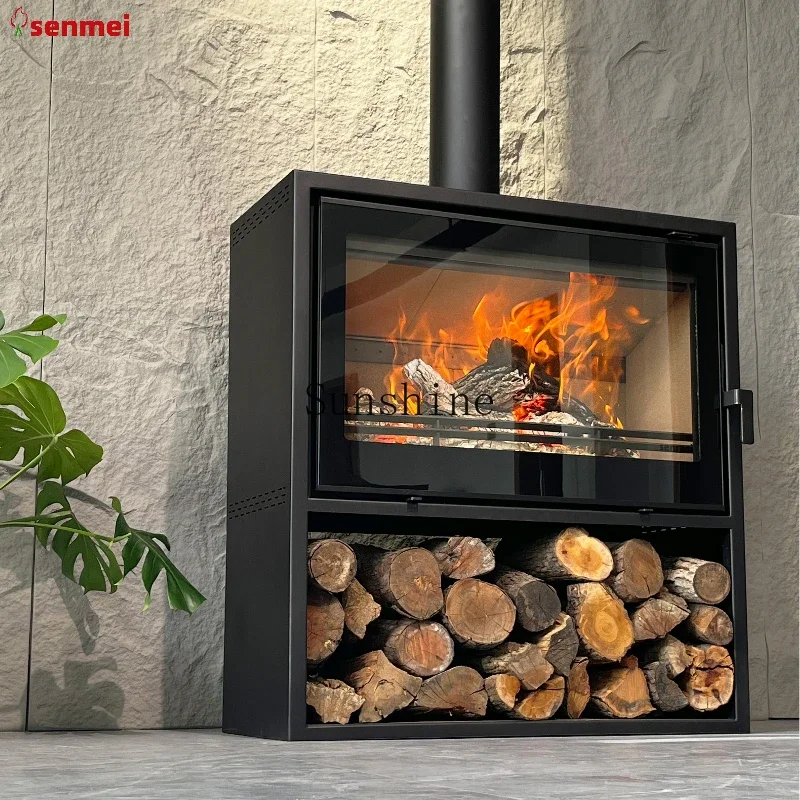 European steel plate wood fire heating fireplace B & B villa IMX2D2L0