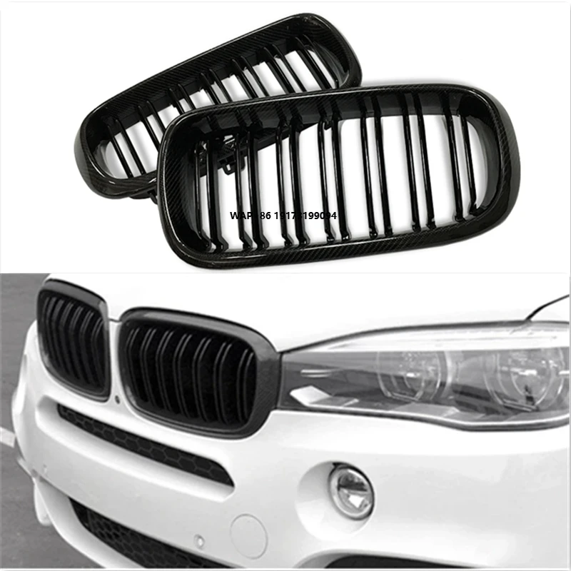

Glossy Black Racing Grill for B-MW X5 F15 X6 F16 2015-2018 Racing Gril Double Slat Mesh X5 F15 X6 F16 Rear Front Bumper Grille