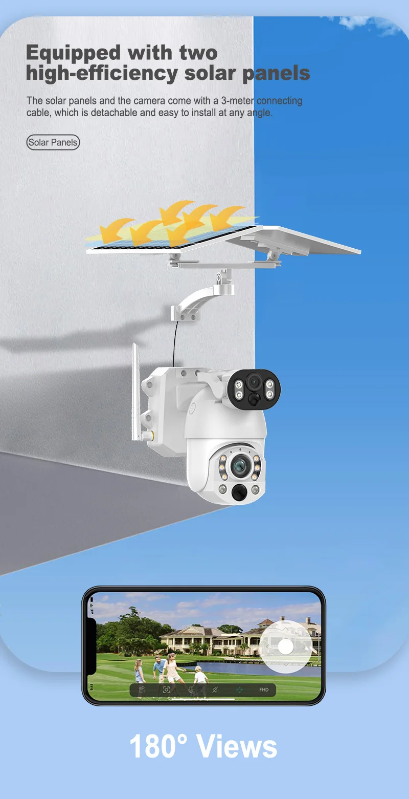 5K 99X Zoom PIR تتبع تلقائي إنذار ذكي Ubox لوحة مزدوجة عدسة مزدوجة كاميرا تعمل بالطاقة الشمسية 4g بطاقة Sim #1