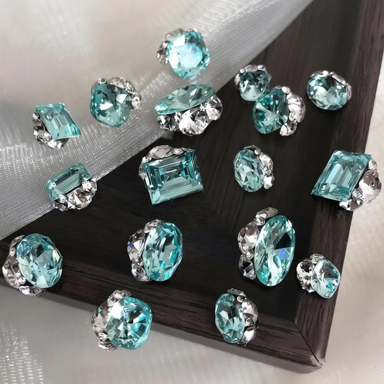 

5PCS Handmade Stacked Crystal Diamonds Nail Art Rhinestones Charms Parts Gem Accessories For Nals Decoration Supplies Material