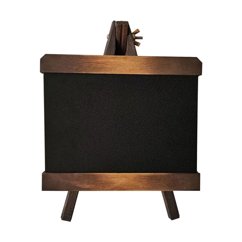 Vintage solid wood erasable handwritten blackboard desktop message board pull-out bracket coffee shop display board