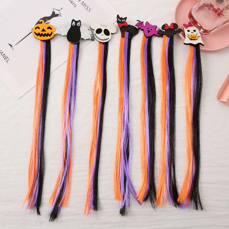 Épingle à cheveux pour enfants, décorations d'halloween, chauve-souris, citrouilles, fantôme, chat noir, Cosplay, pinces à cheveux, accessoires pour enfants