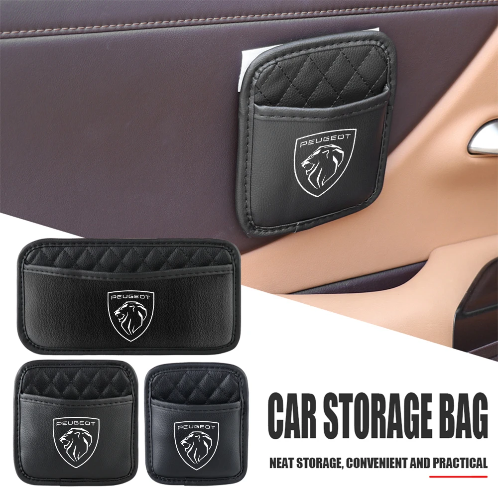 1pcs Car Storage Bag Auto Seat Back Storage Pockets For PEUGEOT 107 206 207 208 307 308 2008 3008 4008 5008 GT 108 301 T9 406 J9