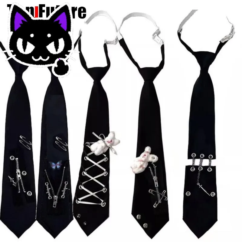 2025 misa hot sale Women Men Gothic Punk Pre-Tied Y2K Girl Boys Ties Japanese Style Shirt School Student Uniform Necktie Accesso