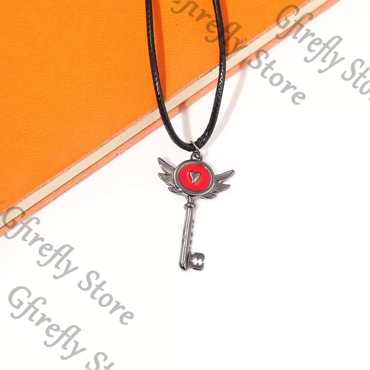 Hazbin Hotel Cosplay Key Pendant Necklace Metal Amulet Anime Ornaments Collarbone Chain Hanging Drop Vaggie Alastor Husk view 5