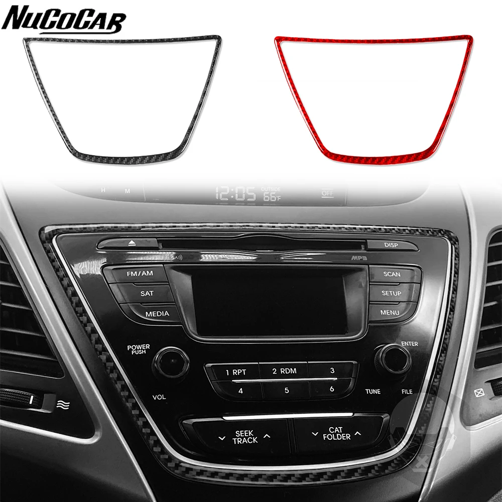 For Hyundai Elantra 2014-2016 Carbon Fiber Centre radio CD panel Trim frame strip Car Accessories Interior Decorative Stickers