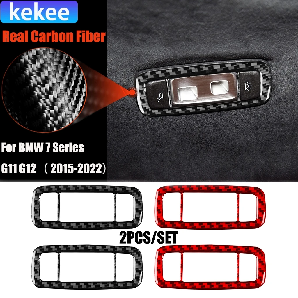 

Carbon Fiber Car Accessories Rear Reading Light Modified Interior Trim Cover Soft Sticker For BMW 7 Series G11 G12 2015-2022