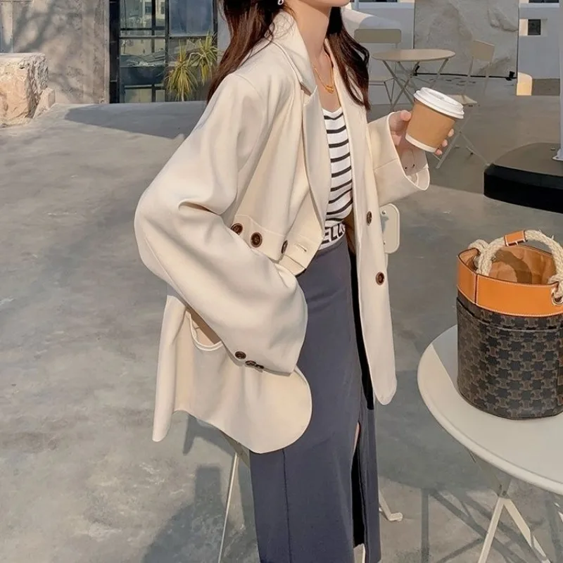 Korean Chic Blazer Women Clothing Suit Office Lady Jacket Long Sleeve Buttons Coats Luxury Brand Streetwear Spring Autumn Coats