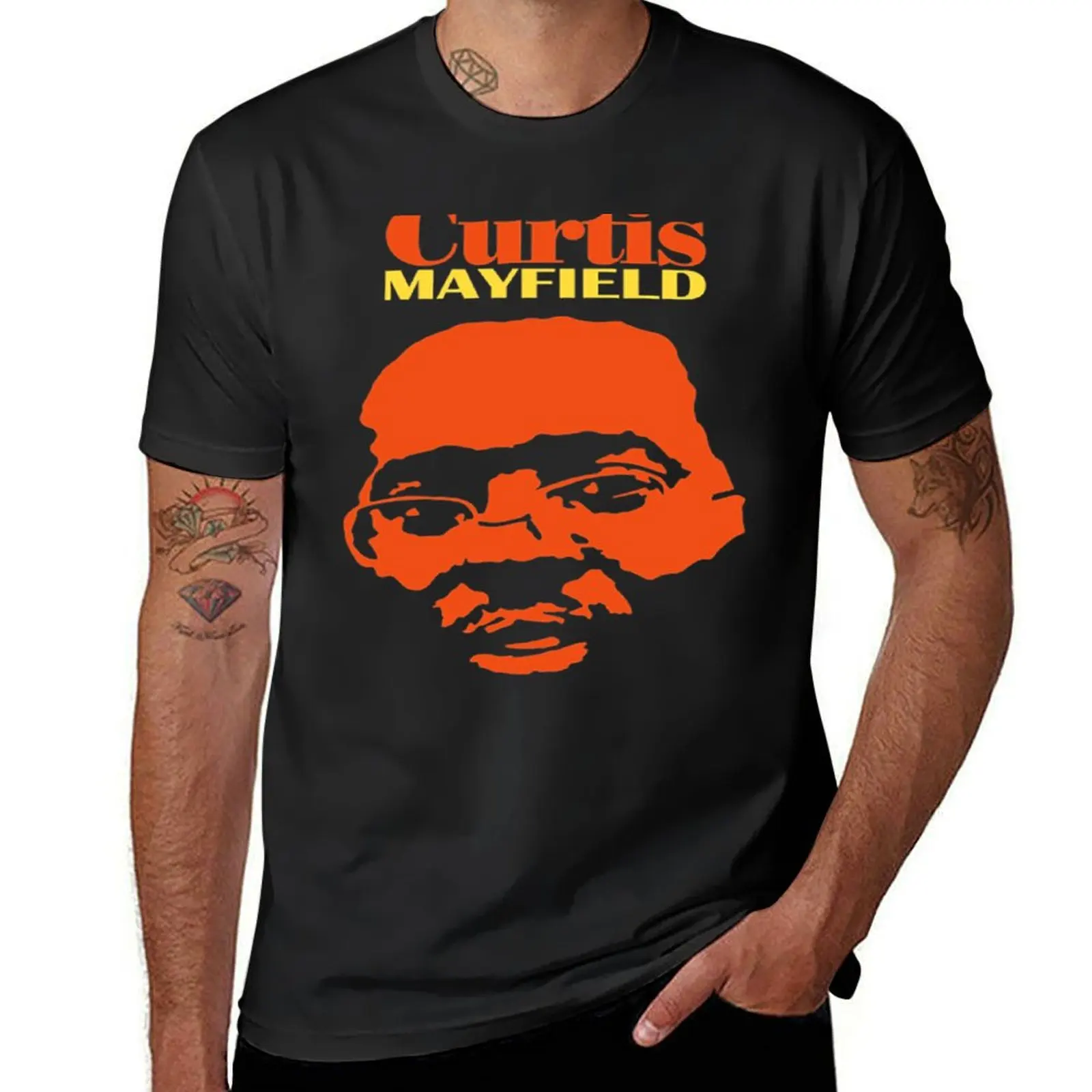 Curtis Mayfield T-Shirt sports fans anime clothes tees plus size tops Men's t-shirt