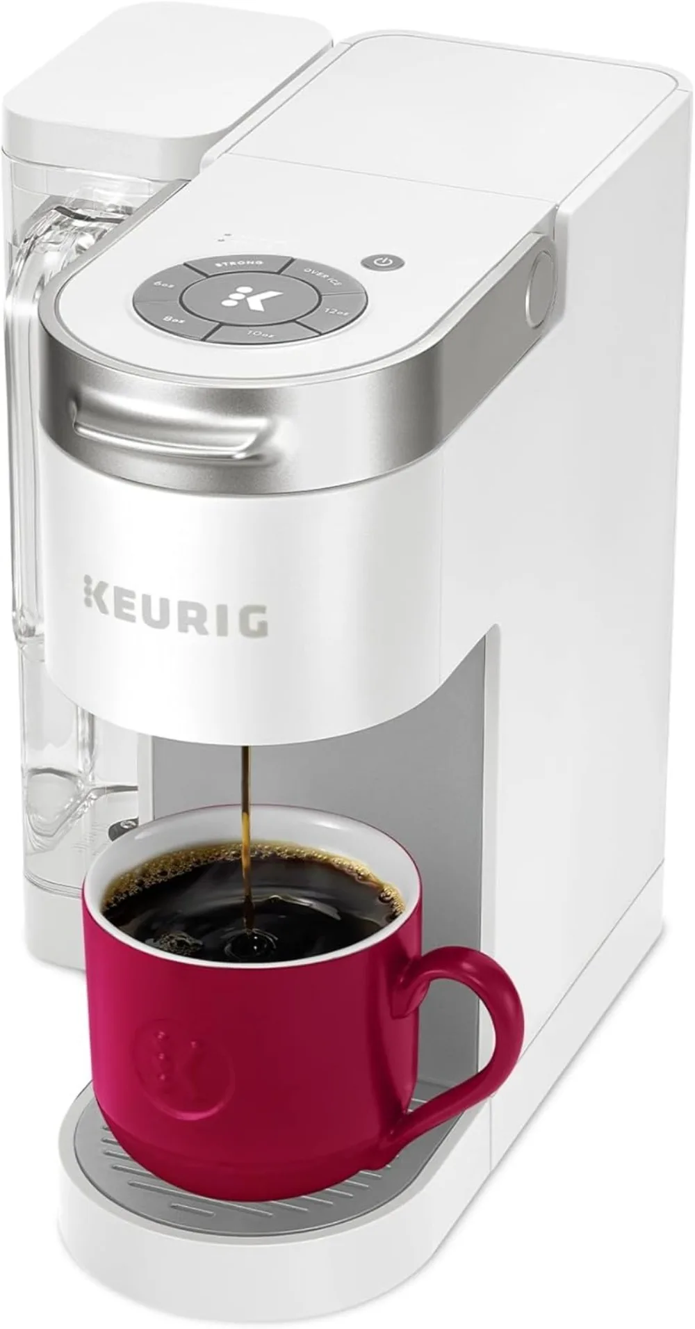 Single Serve K-Cup Pod Coffee Maker, MultiStream Technology, 4 Brew Sizes, 66oz Dual-Position Removable Reservoir, White