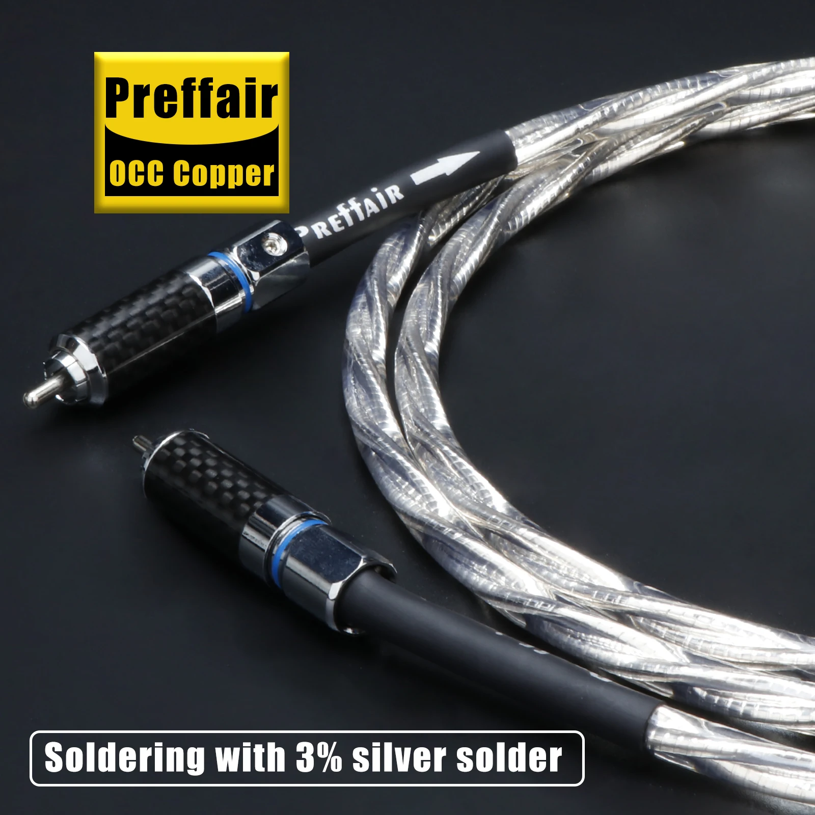 Pita Musik 110 Ohm RCA Kabel Keseimbangan Digital Koaksial dengan Cangkang Serat Karbon Kabel Sinyal Audio Amplifier Pin Berlapis Rhodium