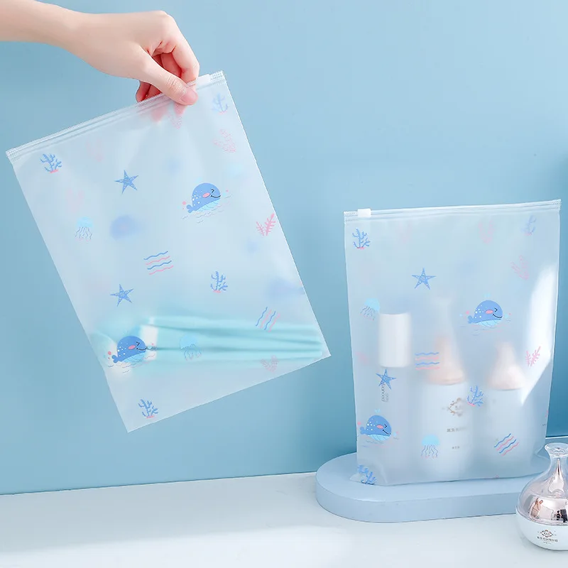 Cartoon Printing Zip-lock Beach Bag PVC Swimming Storage Bag Sports Travel Clothes Underwear Shoes Cosmetic Waterproof Organizer