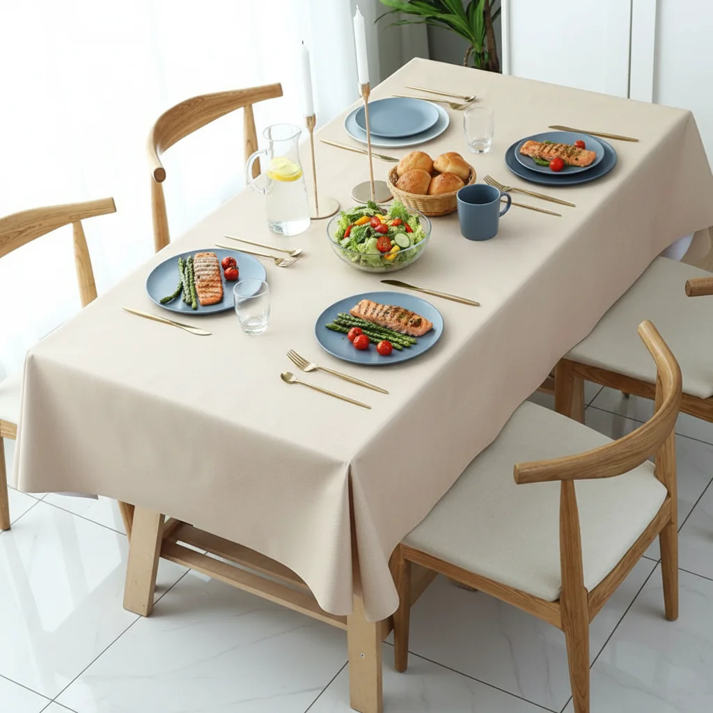بلون بولي كلوريد الفينيل مفرش المائدة مقاومة للزيت مقاوم للماء مفرش المائدة المنزلية مستطيلة المطبخ الطعام مفرش المائدة لغرفة الطعام #4