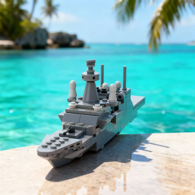 151pcs MOC Little Modern Warship Boat Model Building Blocks Christmas Gift Toy Construction Assemble Creative DIY Collection 3D