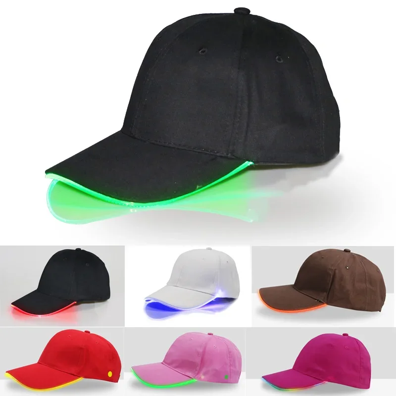 Cool Men Women LED Baseball Hat Light up Hats Flash Glow Rave Party Cap for Hip-hop Club Stage Performance Caps