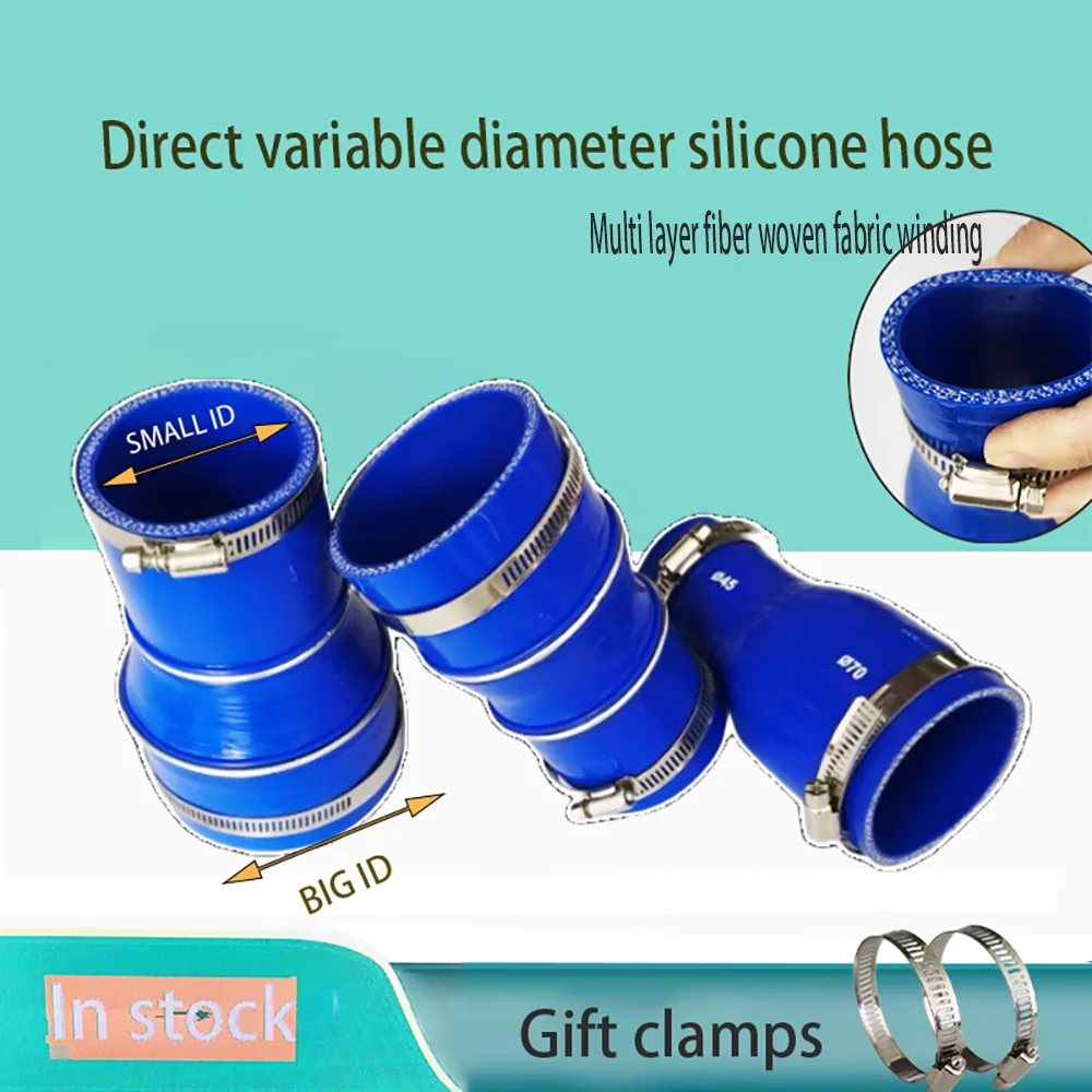 

Straight through variable diameter silicone hose Reinforced with high temperature resistant fabric Intercooled turbocharger hose