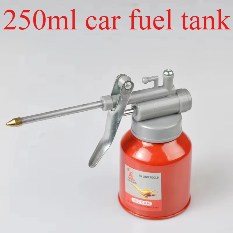 250ml Oil Can Die Cast Body With Rigid Spout Thumb Pump Workshop Oiler With Sealing Gasket Aluminum Cover Plastic Cover 1pcs