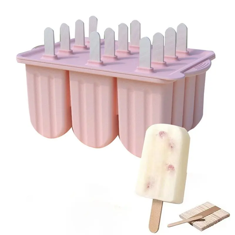 

AT43-DIY Ice Cream Kit Featuring Wooden Sticks And Silicone Molds, Kitchen Accessory For Summer