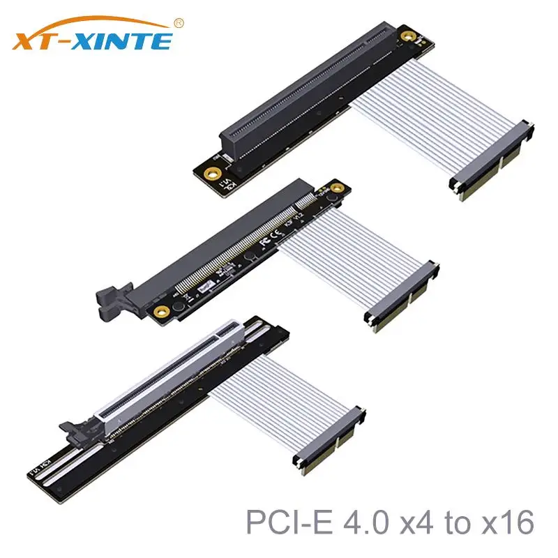 

PCI Express 4.0 x4 to x16 Extension Cable 4.0 4x 16x PCI-E Riser Adapter Extender for GTX RTX Rx GPU Graphics Card