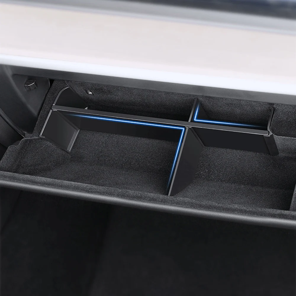 For Tesla Model 3 Y Glove Box Organizer Partition Plate Center Console Storage Glovebox Layered Stowing Tidying Container Shelf