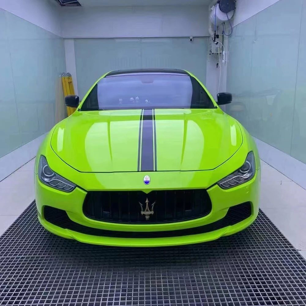 

PET Apple Green Glossy Crystal Vinyl Car Wrap best car paint protection coating flim