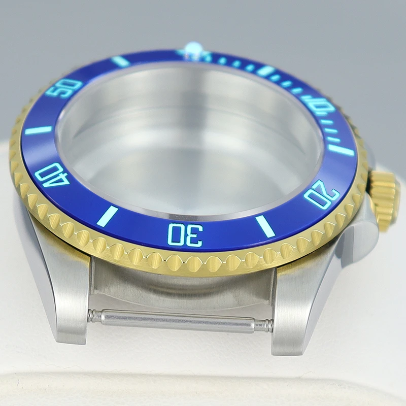 40 มม.นาฬิกา C3 Luminous BEZEL Sapphire Fit SUB Seiko Nh35 Nh36/34/38 Eta2824 Miyota8215 28.5 มม.สีเงินทอง MOD