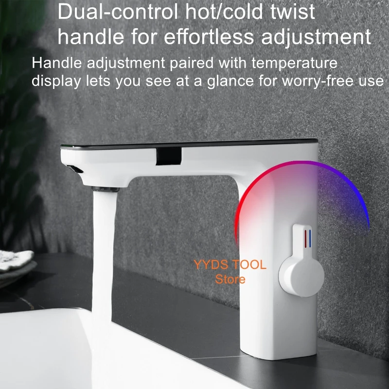 

Automatic Infrared Digital Display Faucet with Temperature Indicator for Sink Basin Hot and Cold Water Sensor Faucet